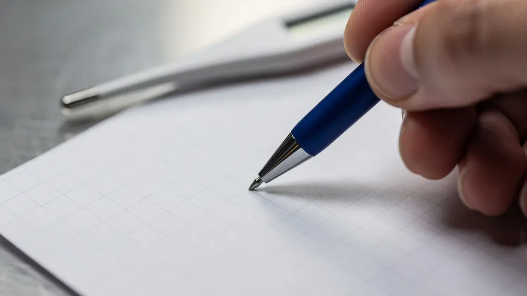 Main annotant un registre de température près d'un thermomètre digital affichant des chiffres flous