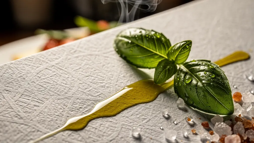 Gros plan sur une carte de menu avec des éléments culinaires évocateurs autour